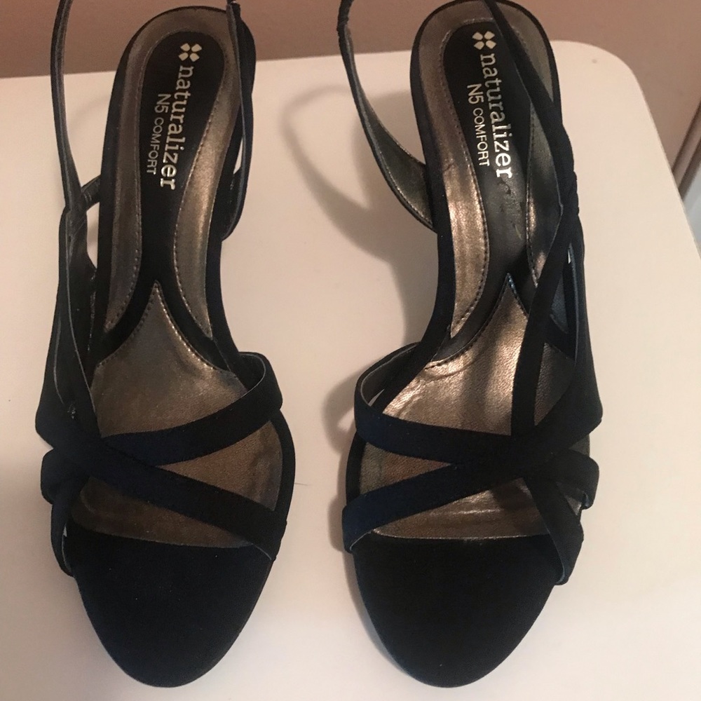 Naturalizer Prissy  Black Fabric Dressy Sandals